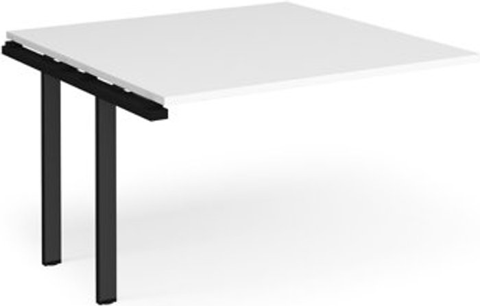 Office Monster | Adapt Adapt boardroom table add on unit 1200mm x 1200mm - black frame, white top Adapt Adapt boardroom table add on unit 1200mm x 1200mm - black frame, white top