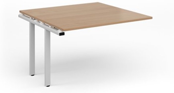 Office Monster | Adapt Adapt boardroom table add on unit 1200mm x 1200mm - white frame, beech top Adapt Adapt boardroom table add on unit 1200mm x 1200mm - white frame, beech top