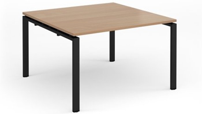 Office Monster | Adapt Adapt square boardroom table 1200mm x 1200mm - black frame, beech top Adapt Adapt square boardroom table 1200mm x 1200mm - black frame, beech top