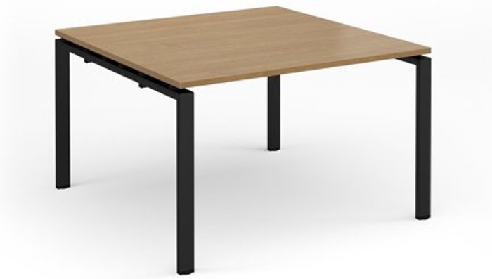 Office Monster | Adapt Adapt square boardroom table 1200mm x 1200mm - black frame, oak top (Made-to-order 4 - 6 week lead time) Adapt Adapt square boardroom table 1200mm x 1200mm - black frame, oak top (Made-to-order 4 - 6 week lead time)