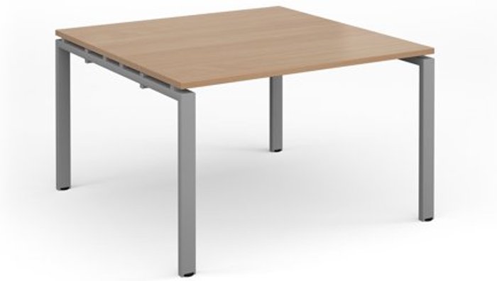 Office Monster | Adapt Adapt square boardroom table 1200mm x 1200mm - silver frame, beech top Adapt Adapt square boardroom table 1200mm x 1200mm - silver frame, beech top