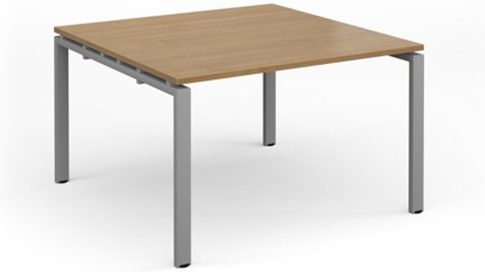 Office Monster | Adapt Adapt square boardroom table 1200mm x 1200mm - silver frame, oak top (Made-to-order 4 - 6 week lead time) Adapt Adapt square boardroom table 1200mm x 1200mm - silver frame, oak top (Made-to-order 4 - 6 week lead time)