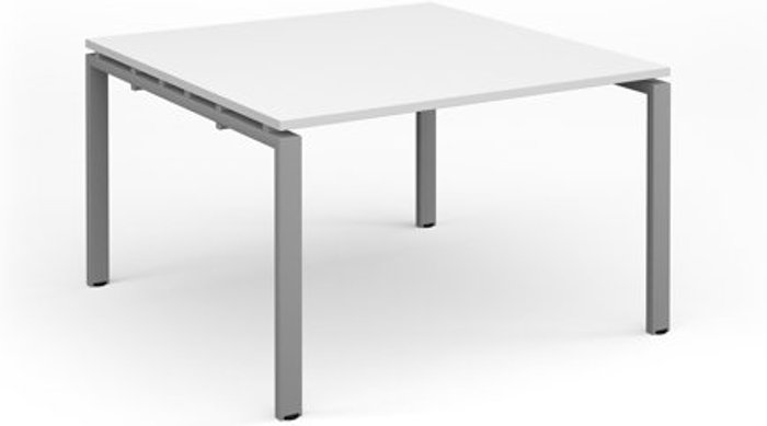 Office Monster | Adapt Adapt square boardroom table 1200mm x 1200mm - silver frame, white top Adapt Adapt square boardroom table 1200mm x 1200mm - silver frame, white top