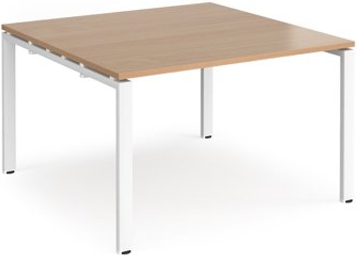 Office Monster | Adapt Adapt boardroom table starter unit 1200mm x 1200mm - white frame, beech top Adapt Adapt boardroom table starter unit 1200mm x 1200mm - white frame, beech top