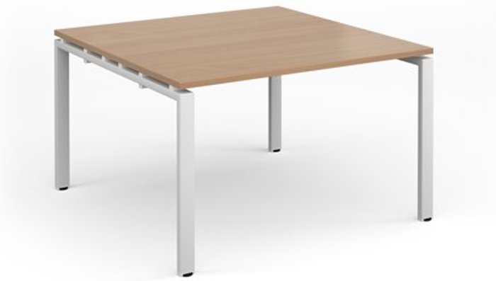 Office Monster | Adapt Adapt square boardroom table 1200mm x 1200mm - white frame, beech top Adapt Adapt square boardroom table 1200mm x 1200mm - white frame, beech top