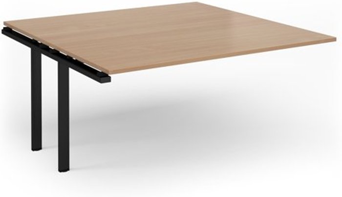 Office Monster | Adapt Adapt boardroom table add on unit 1600mm x 1600mm - black frame, beech top Adapt Adapt boardroom table add on unit 1600mm x 1600mm - black frame, beech top