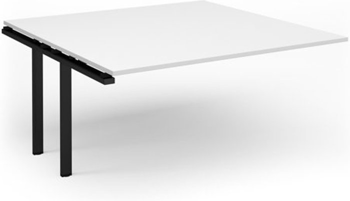 Office Monster | Adapt Adapt boardroom table add on unit 1600mm x 1600mm - black frame, white top Adapt Adapt boardroom table add on unit 1600mm x 1600mm - black frame, white top