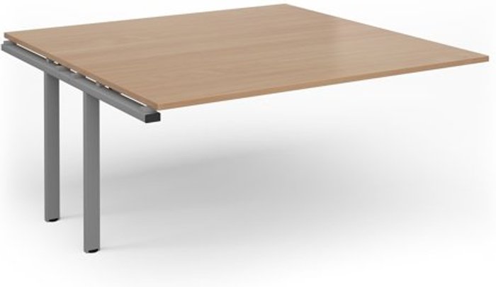 Office Monster | Adapt Adapt boardroom table add on unit 1600mm x 1600mm - silver frame, beech top Adapt Adapt boardroom table add on unit 1600mm x 1600mm - silver frame, beech top