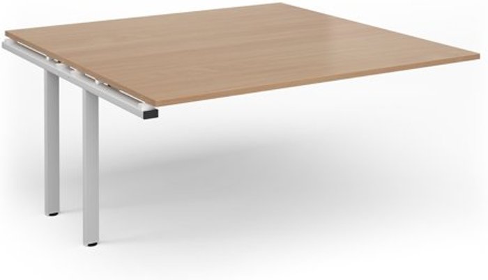 Office Monster | Adapt Adapt boardroom table add on unit 1600mm x 1600mm - white frame, beech top Adapt Adapt boardroom table add on unit 1600mm x 1600mm - white frame, beech top