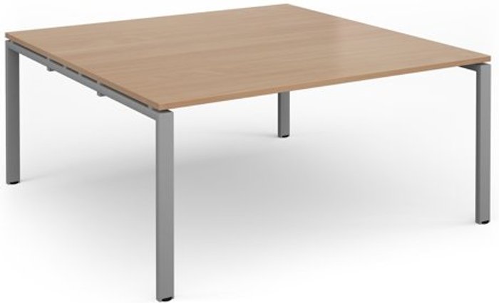 Office Monster | Adapt Adapt square boardroom table 1600mm x 1600mm - silver frame, beech top Adapt Adapt square boardroom table 1600mm x 1600mm - silver frame, beech top