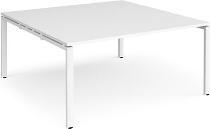 Office Monster | Adapt Adapt boardroom table starter unit 1600mm x 1600mm - white frame, white top Adapt Adapt boardroom table starter unit 1600mm x 1600mm - white frame, white top