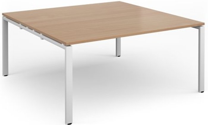 Office Monster | Adapt Adapt square boardroom table 1600mm x 1600mm - white frame, beech top Adapt Adapt square boardroom table 1600mm x 1600mm - white frame, beech top
