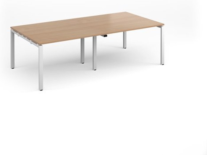 Office Monster | Adapt Adapt rectangular boardroom table 2400mm x 1200mm - white frame, beech top Adapt Adapt rectangular boardroom table 2400mm x 1200mm - white frame, beech top