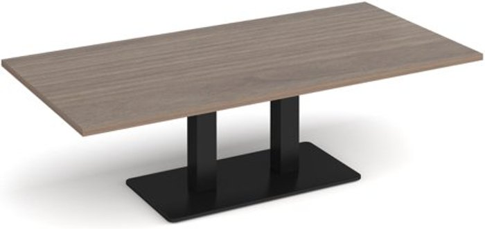 Office Monster | Eros Eros rectangular coffee table with flat black rectangular base and twin uprights 1600mm x 800mm - barcelona walnut Eros Eros rectangular coffee table with flat black rectangular base and twin uprights 1600mm x 800mm - barcelona walnut