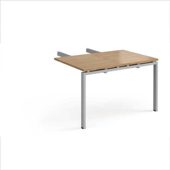 Office Monster | Adapt Adapt add on unit double return desk 800mm x 1200mm - silver frame, oak top Adapt Adapt add on unit double return desk 800mm x 1200mm - silver frame, oak top