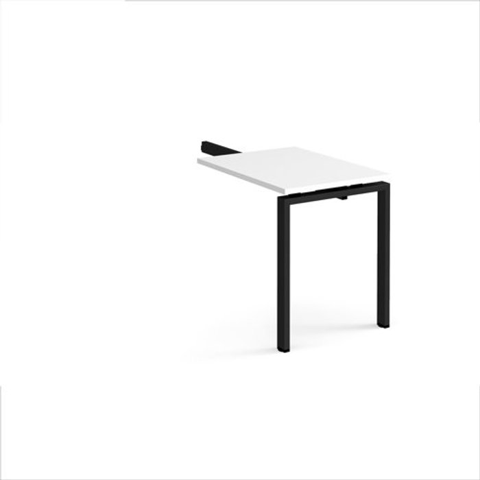 Office Monster | Adapt Adapt add on unit single return desk 800mm x 600mm - black frame, white top Adapt Adapt add on unit single return desk 800mm x 600mm - black frame, white top