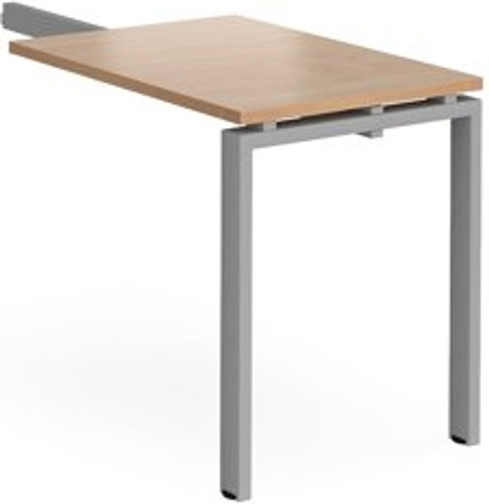 Office Monster | Adapt Adapt add on unit single return desk 800mm x 600mm - silver frame, beech top Adapt Adapt add on unit single return desk 800mm x 600mm - silver frame, beech top