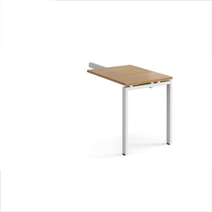 Office Monster | Adapt Adapt add on unit single return desk 800mm x 600mm - white frame, oak top Adapt Adapt add on unit single return desk 800mm x 600mm - white frame, oak top
