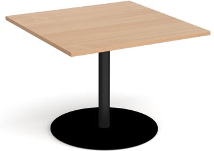 Office Monster | Eternal Eternal square extension table 1000mm x 1000mm - black base, beech top Eternal Eternal square extension table 1000mm x 1000mm - black base, beech top
