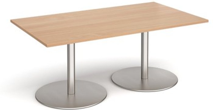 Office Monster | Eternal Eternal rectangular boardroom table 1800mm x 1000mm - brushed steel base, beech top Eternal Eternal rectangular boardroom table 1800mm x 1000mm - brushed steel base, beech top