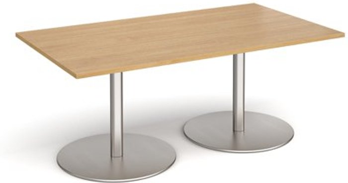 Office Monster | Eternal Eternal rectangular boardroom table 1800mm x 1000mm - brushed steel base, oak top Eternal Eternal rectangular boardroom table 1800mm x 1000mm - brushed steel base, oak top