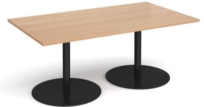 Office Monster | Eternal Eternal rectangular boardroom table 1800mm x 1000mm - black base, beech top Eternal Eternal rectangular boardroom table 1800mm x 1000mm - black base, beech top