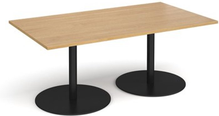 Office Monster | Eternal Eternal rectangular boardroom table 1800mm x 1000mm - black base, oak top Eternal Eternal rectangular boardroom table 1800mm x 1000mm - black base, oak top