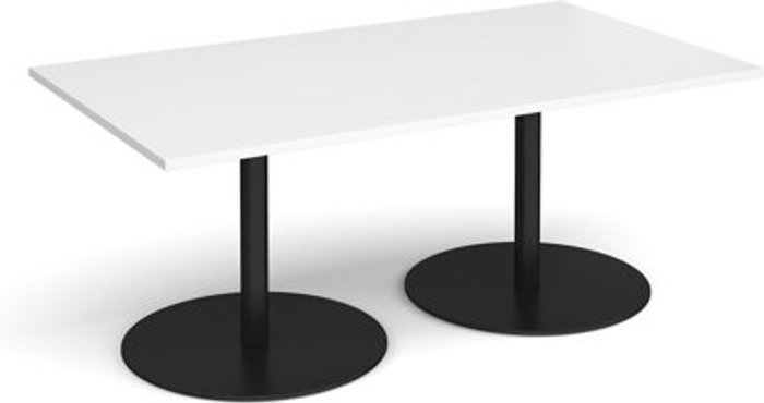 Office Monster | Eternal Eternal rectangular boardroom table 1800mm x 1000mm - black base, white top Eternal Eternal rectangular boardroom table 1800mm x 1000mm - black base, white top