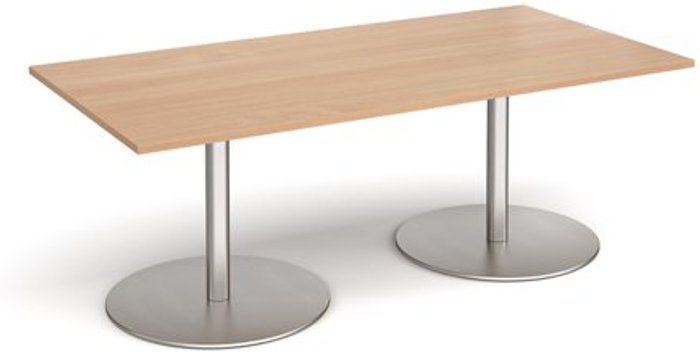 Office Monster | Eternal Eternal rectangular boardroom table 2000mm x 1000mm - brushed steel base, beech top Eternal Eternal rectangular boardroom table 2000mm x 1000mm - brushed steel base, beech top