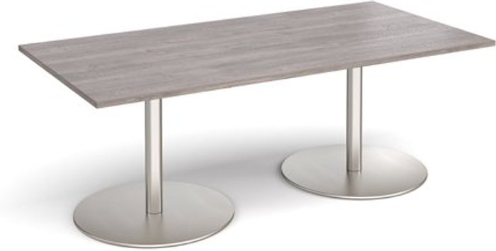 Office Monster | Eternal Eternal rectangular boardroom table 2000mm x 1000mm - brushed steel base, grey oak top (Made-to-order 4 - 6 week lead time) Eternal Eternal rectangular boardroom table 2000mm x 1000mm - brushed steel base, grey oak top (Made-to-order 4 - 6 week lead time)