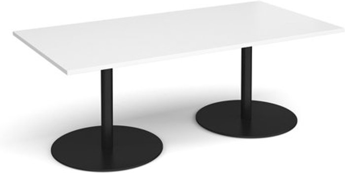 Office Monster | Eternal Eternal rectangular boardroom table 2000mm x 1000mm - black base, white top Eternal Eternal rectangular boardroom table 2000mm x 1000mm - black base, white top