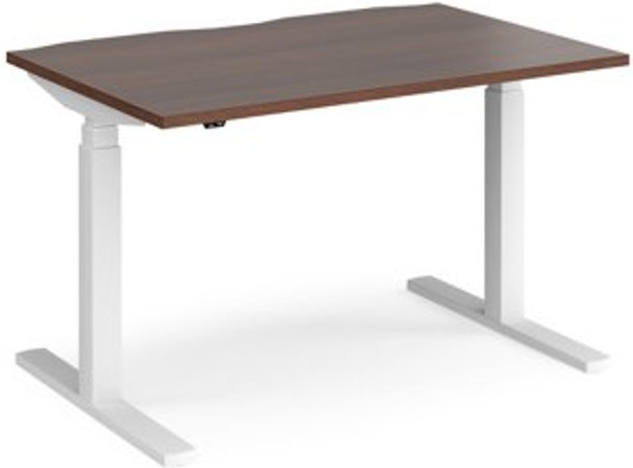 Office Monster | Elev8 Height Adjustable Desk | Rectangular Desk 1200mm | Walnut Tops With White Frames | 800mm Depth | Elev8 Touch Elev8 Height Adjustable Desk | Rectangular Desk 1200mm | Walnut Tops With White Frames | 800mm Depth | Elev8 Touch