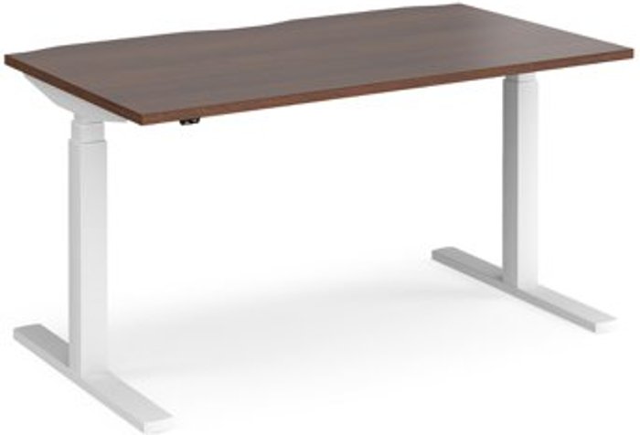 Office Monster | Elev8 Height Adjustable Desk | Rectangular Desk 1400mm | Walnut Tops With White Frames | 800mm Depth | Elev8 Touch Elev8 Height Adjustable Desk | Rectangular Desk 1400mm | Walnut Tops With White Frames | 800mm Depth | Elev8 Touch