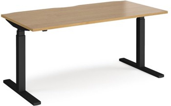 Office Monster | Elev8 Height Adjustable Desk | Rectangular Desk 1600mm | Oak Tops With Black Frames | Elev8 Touch Elev8 Height Adjustable Desk | Rectangular Desk 1600mm | Oak Tops With Black Frames | Elev8 Touch