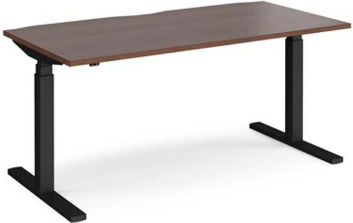 Office Monster | Elev8 Height Adjustable Desk | Rectangular Desk 1600mm | Walnut Tops With Black Frames | Elev8 Touch Elev8 Height Adjustable Desk | Rectangular Desk 1600mm | Walnut Tops With Black Frames | Elev8 Touch