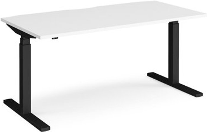 Office Monster | Elev8 Height Adjustable Desk | Rectangular Desk 1600mm | White Tops With Black Frames | Elev8 Touch Elev8 Height Adjustable Desk | Rectangular Desk 1600mm | White Tops With Black Frames | Elev8 Touch