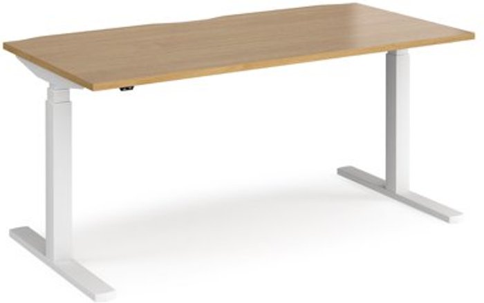 Office Monster | Elev8 Height Adjustable Desk | Rectangular Desk 1600mm | Oak Tops With White Frames | 800mm Depth | Elev8 Touch Elev8 Height Adjustable Desk | Rectangular Desk 1600mm | Oak Tops With White Frames | 800mm Depth | Elev8 Touch