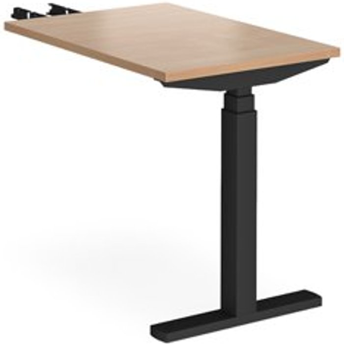 Office Monster | Elev8 Height Adjustable Desk | Rectangular Desk With Return 600mm | Beech Tops With Black Frames | Elev8 Touch Elev8 Height Adjustable Desk | Rectangular Desk With Return 600mm | Beech Tops With Black Frames | Elev8 Touch