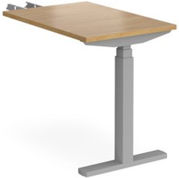 Office Monster | Elev8 Height Adjustable Desk | Rectangular Desk With Return 600mm | Oak Tops With Silver Frames | Elev8 Touch Elev8 Height Adjustable Desk | Rectangular Desk With Return 600mm | Oak Tops With Silver Frames | Elev8 Touch