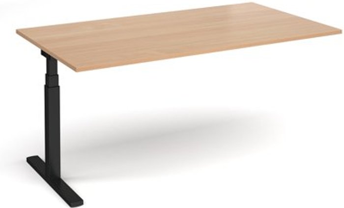 Office Monster | Elev8 Elev8 Touch boardroom table add on unit 1800mm x 1000mm - black frame, beech top Elev8 Elev8 Touch boardroom table add on unit 1800mm x 1000mm - black frame, beech top