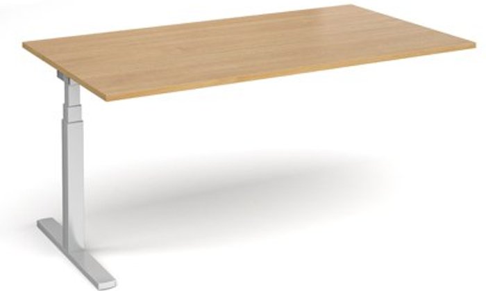 Office Monster | Elev8 Elev8 Touch boardroom table add on unit 1800mm x 1000mm - silver frame, oak top Elev8 Elev8 Touch boardroom table add on unit 1800mm x 1000mm - silver frame, oak top