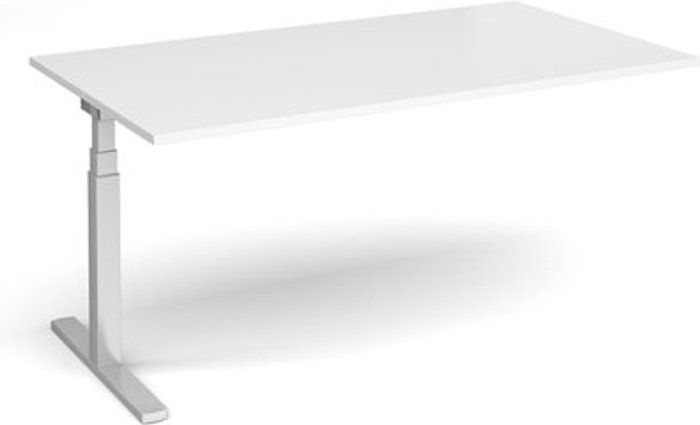 Office Monster | Elev8 Elev8 Touch boardroom table add on unit 1800mm x 1000mm - silver frame, white top Elev8 Elev8 Touch boardroom table add on unit 1800mm x 1000mm - silver frame, white top