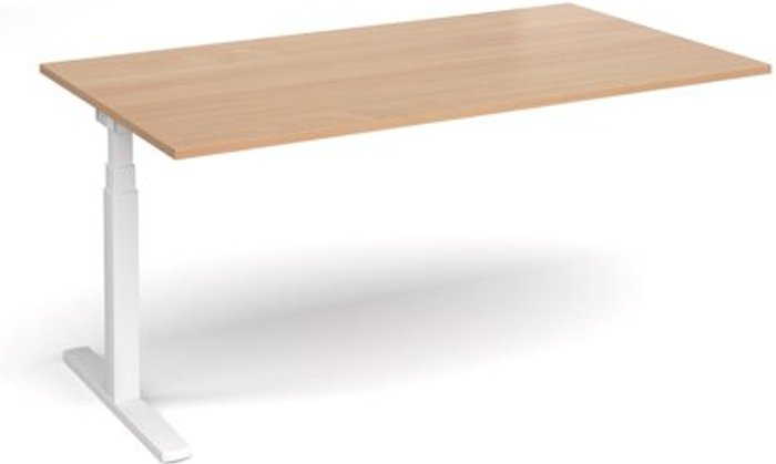 Office Monster | Elev8 Elev8 Touch boardroom table add on unit 1800mm x 1000mm - white frame, beech top Elev8 Elev8 Touch boardroom table add on unit 1800mm x 1000mm - white frame, beech top