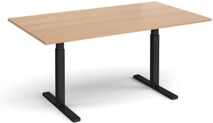 Office Monster | Elev8 Elev8 Touch boardroom table 1800mm x 1000mm - black frame, beech top Elev8 Elev8 Touch boardroom table 1800mm x 1000mm - black frame, beech top