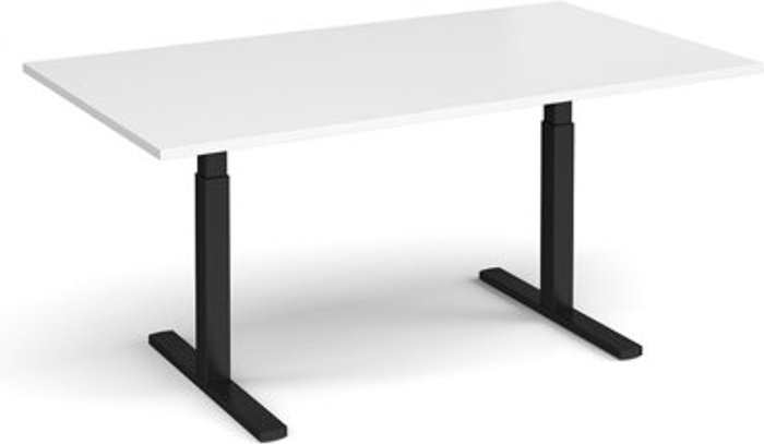 Office Monster | Elev8 Elev8 Touch boardroom table 1800mm x 1000mm - black frame, white top Elev8 Elev8 Touch boardroom table 1800mm x 1000mm - black frame, white top