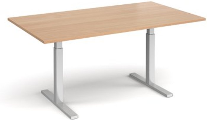 Office Monster | Elev8 Elev8 Touch boardroom table 1800mm x 1000mm - silver frame, beech top Elev8 Elev8 Touch boardroom table 1800mm x 1000mm - silver frame, beech top