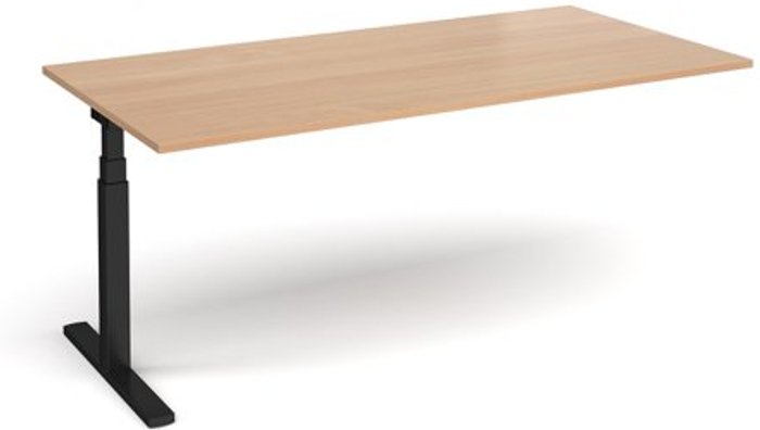 Office Monster | Elev8 Elev8 Touch boardroom table add on unit 2000mm x 1000mm - black frame, beech top Elev8 Elev8 Touch boardroom table add on unit 2000mm x 1000mm - black frame, beech top