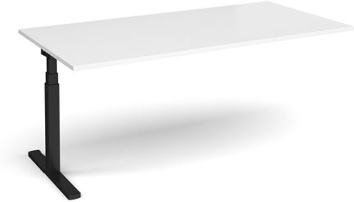 Office Monster | Elev8 Elev8 Touch boardroom table add on unit 2000mm x 1000mm - black frame, white top Elev8 Elev8 Touch boardroom table add on unit 2000mm x 1000mm - black frame, white top