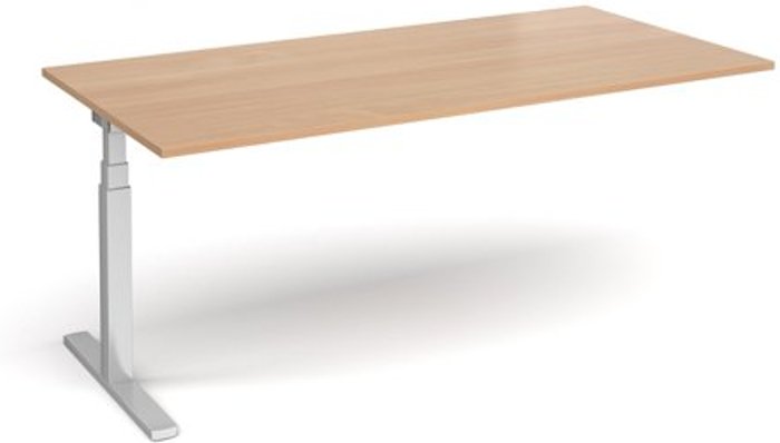 Office Monster | Elev8 Elev8 Touch boardroom table add on unit 2000mm x 1000mm - silver frame, beech top Elev8 Elev8 Touch boardroom table add on unit 2000mm x 1000mm - silver frame, beech top