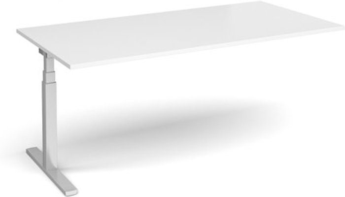 Office Monster | Elev8 Elev8 Touch boardroom table add on unit 2000mm x 1000mm - silver frame, white top Elev8 Elev8 Touch boardroom table add on unit 2000mm x 1000mm - silver frame, white top